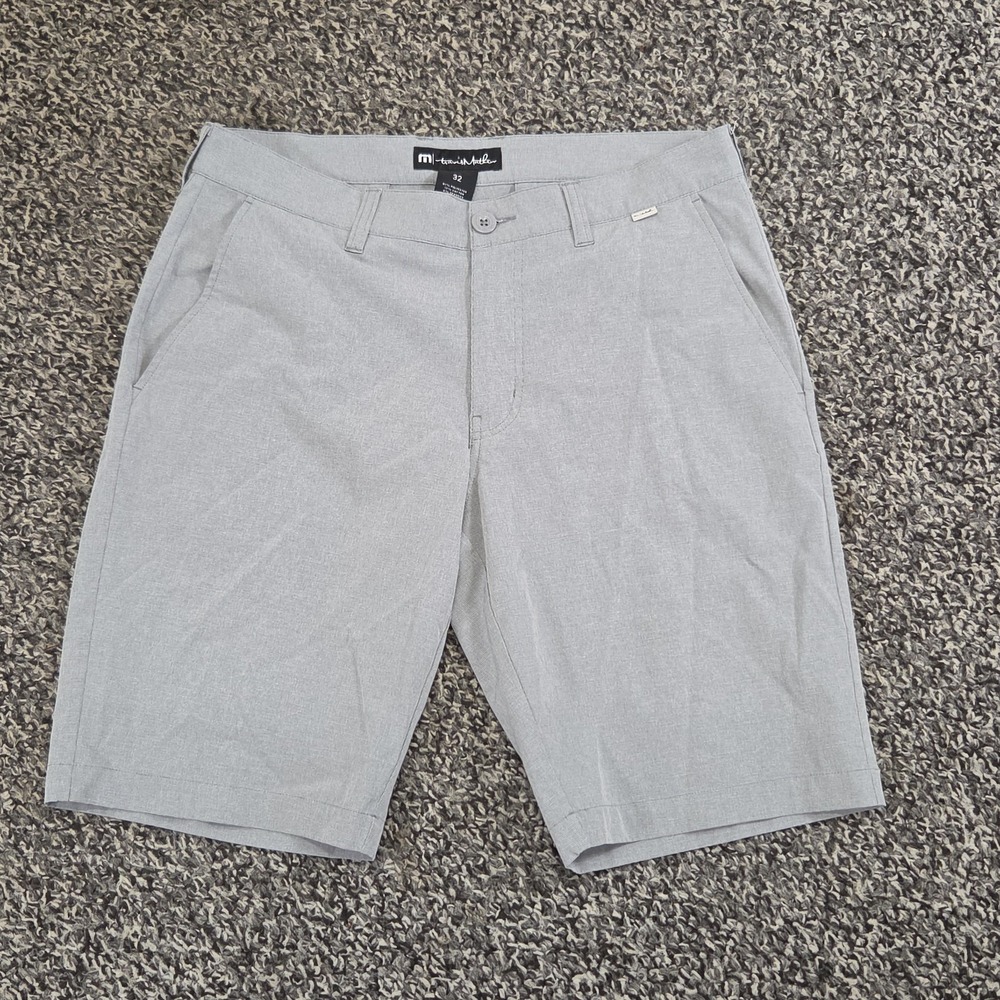 Travis Mathew Mens 32 Gray Heather Golf Shorts Performance Stretch Beck